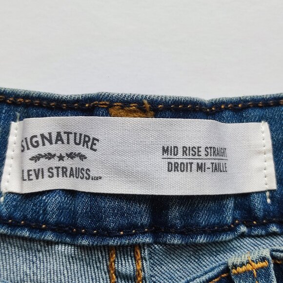 Signature by Levi Strauss jeans women's size W30L32 denim blue mid-rise straight - Picture 6 of 15